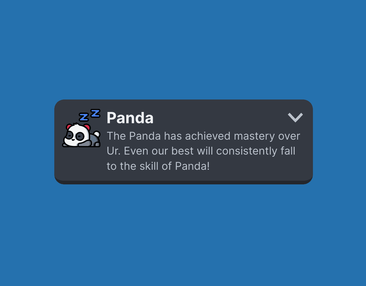 A screenshot of selecting the Panda as your opponent