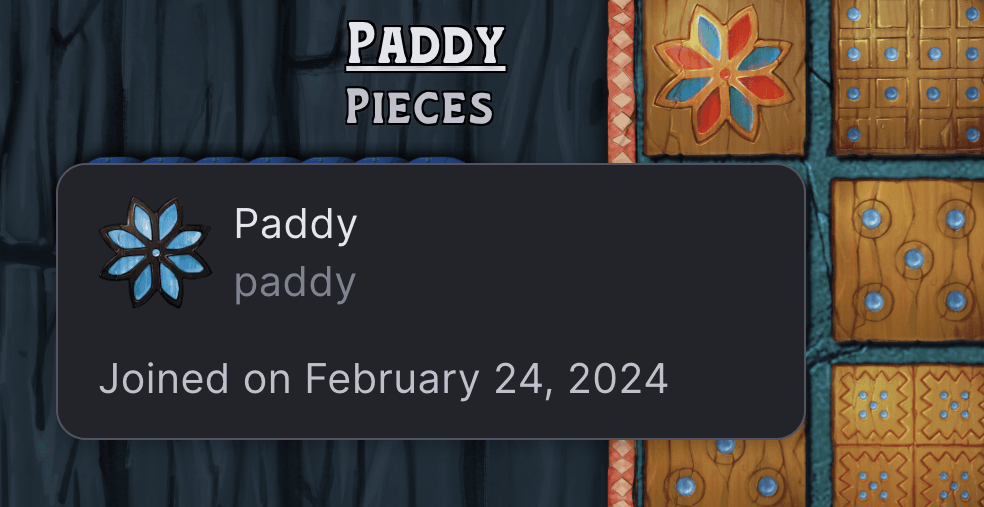 A screenshot of Paddy's account in-game